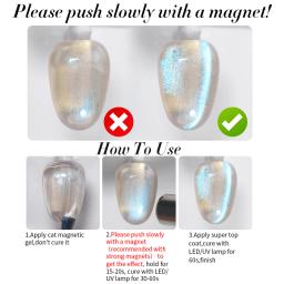 NASCIDO PRETTY-esmalte de gel magnético, brilho brilhante, cristal de fadas, DIY, gato azul, esmalte de verão, 10ml - Image 6