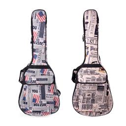 Resistente à água Oxford pano guitarra Bag, duplo acolchoado correias Gig caso, 600D guitarra acústica saco, estilo de jornal, 40" - Image 2