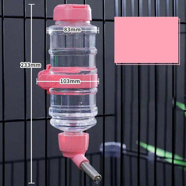 Dispensador Automático de Água para Pequenos Animais com Garrafa Pendurada - Fonte Ideal para Cães e Gatos (1300ml)