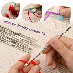 BUDDUR-Kit De Tricô De Crochê Com Agulhas E Fio De Algodão, DIY Artesanato Artesanal, Conjunto De Ferramentas De Trabalho Profissional - Image 6
