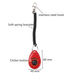 Animal de estimação gato cão treinamento clicker plástico novo cão clique trainer portátil auxiliar ajustável pulseira som chaveiro suprimentos para animais estimação - Image 3