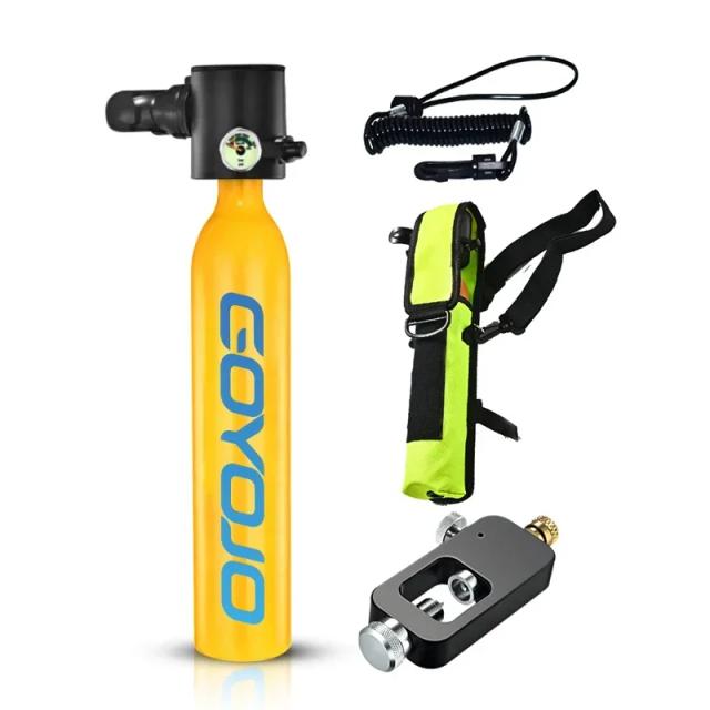 Mini Kit de Tanque de Mergulho Portátil com Adaptador de Snorkeling - 3000 PSI, 6-12 Minutos, 0.5L de Capacidade