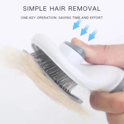 Pente para animais de estimação, agulha de aço inoxidável, remoção de pelos de cães e gatos, flutuante, limpeza de pelos, beleza, cuidados com a pele, escova de limpeza de cães de estimação - Image 2