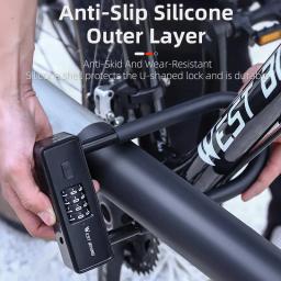 West biking fechaduras de bicicleta em forma de u scooter elétrico cadeado anti-roubo conjunto de cabo de bloqueio mtb estrada ciclismo acessórios da bicicleta - Image 6