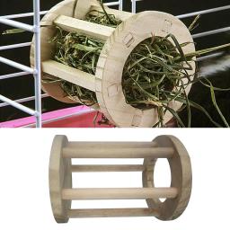 Suporte para alimentos de madeira para coelhos, suporte cilíndrico, alimentador de feno, suporte para pequenos animais, coelho, chinchila, cobaias, pequenos animais de estimação - Image 4