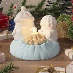 3D Fusão Boneco De Neve Silicone Vela Moldes, Natal Bonito Artesanato, Resina De Gesso, Molde De Cristal, Handmade Chocolate Bolo Ferramenta - Image 2