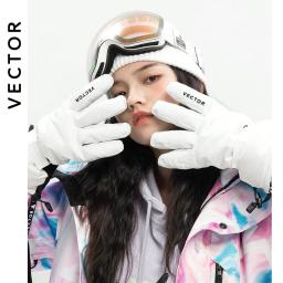 Vector luvas de esqui feminino inverno quente à prova dwaterproof água esqui snowboard luvas snowmobile equitação motocicleta ao ar livre luvas de neve 2020 novo - Image 1