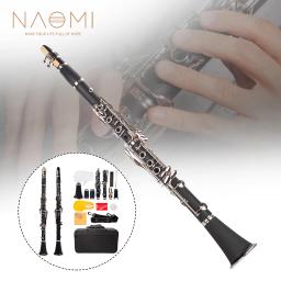 Naomi professional bb 17-chave clarinete abs clarinete cupronickel banhado a níquel kit com clarinete + palhetas + cinta + caso + componentes preto - Image 6