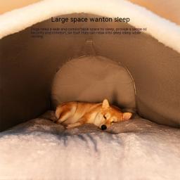 Ninho de cachorro grande removível e lavável, Pet Sleeping Supplies, tipo casa, cama grande, quente, sazonal, gato, inverno - Image 3