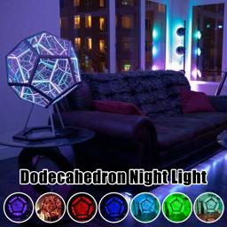 Creative Dodecahedron Art Lâmpada, Futebol colorido, Novidade Atmosfera Lâmpada, Acrílico USB, Decoração Home, Presente de aniversário - Image 3