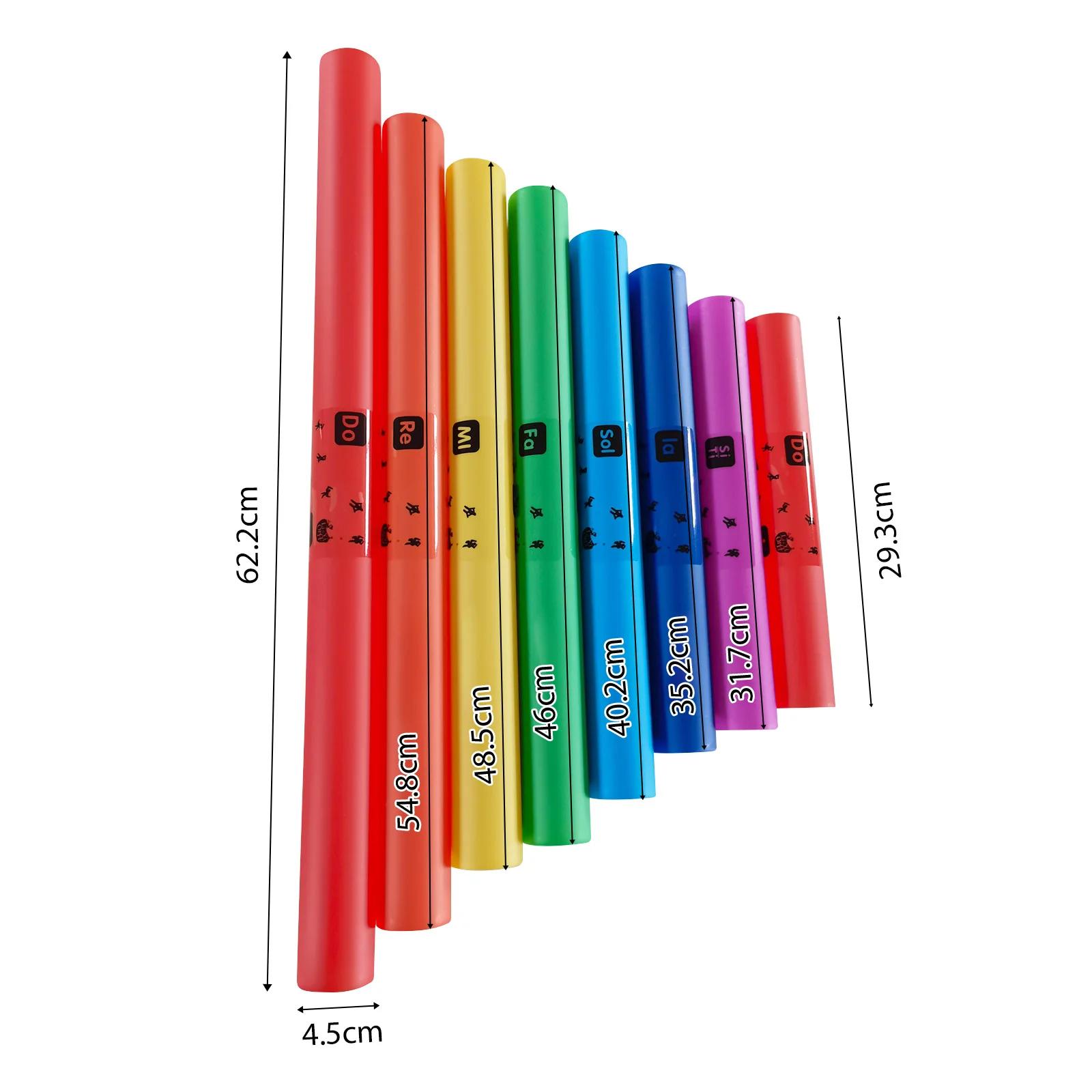 Kit Tubo De Som Musical, Instrumento De Percussão, Tubo De Som, Conjunto Colorido, Presente De Aniversário, 8 Tons, 8Pcs - Image 1