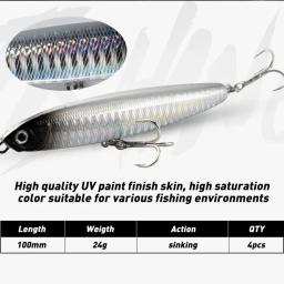 4 pçs/set isca de pesca lápis afundando 10cm 24g baixo equipamento de pesca iscas de água salgada isca de peixe corrico isca acessórios de pesca - Image 2