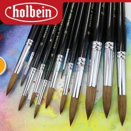 Pincel redondo Holbein série A, crina de cavalo para pintura acrílica, pintura em aquarela, artesanato em tinta guache e pintura detalhada - Image 5