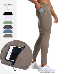 Esportes masculinos correndo leggings com bolso com zíper, calças de compressão, calças justas de basquete, ginásio Rush Guard Fit, alta qualidade Sportswear - Image 1