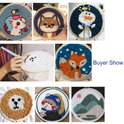 GATYZTORY-Punch Agulha Bordados Starter Kits, Animal DIY Agulha Artesanato, Fornecimento de Arte para Adultos, Iniciante Hoop Yarn, Rug Tool Set - Image 5