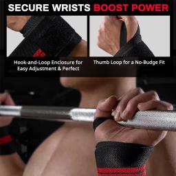 Pulseira para treinamento de ginástica, força extra, treino, levantamento de peso, cinta, atadura, fitness, 1 par - Image 4