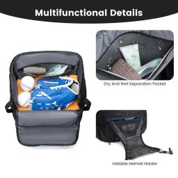 Bat Bag with Shoe Compartment and Fence Hook, Baseball Bag, Softball Bag, Holds Bat Gloves, Capacetes Gear for Youth, Boys and Girls - Image 5