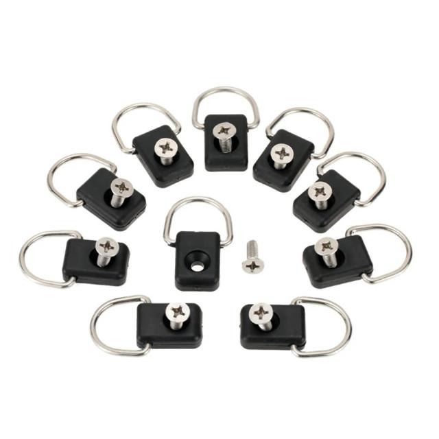 Kit de Acessórios para Canoa Kayak: Anéis D, Cabo Bungee, Corda de Vela e Parafuso - 10 Peças para Pesca e Deck Fitting