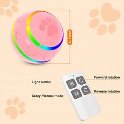 Bolas interativas inteligentes do cão, Controle remoto Dog Chew Toy Ball para mastigadores agressivos, 4 horas correndo tempo rolando bolas para cão - Image 2