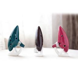 Branco flauta 6/12 buraco ocarina coletor de cerâmica mão base suporte para instrumentos musicais sopro peças reparo acessórios engrenagem musical - Image 1