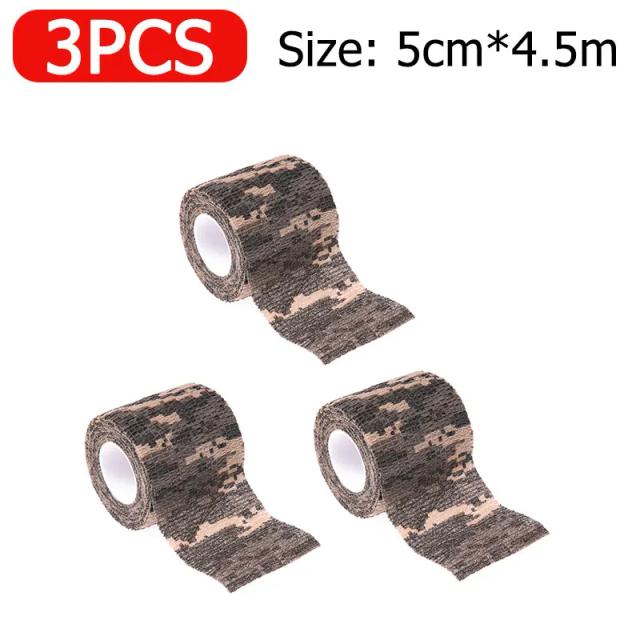 Fita de Camuflagem Auto-adesiva Impermeável para Caça - Bandagem Protetora e Envoltórios ao Ar Livre (1-5 pcs)