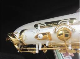 Saxofone Alto profissional A-992 White Gold Key Super Musical instrumento Alta Qualidade E Sax Plano Com Caso - Image 6