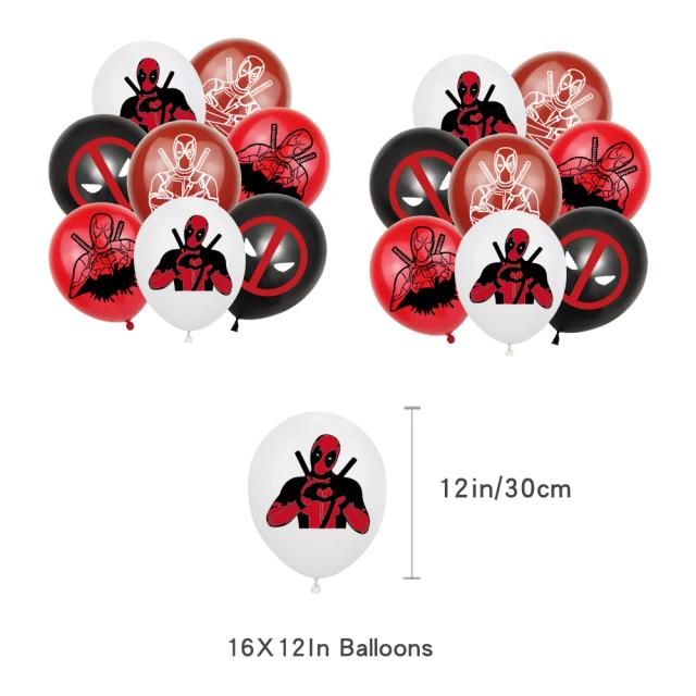 Decoração de Aniversário Super-Heróis com Balões de Vingadores e Deadpool - 12 e 16 Peças para Crianças