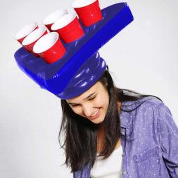 Pong de cerveja inflável para piscina, chapéu de festa, jogo flutuante, suprimentos de Natal e Halloween, brinquedos infantis - Image 1
