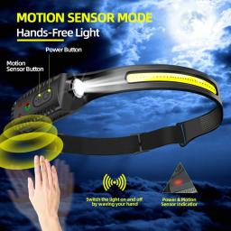 Kdulit led indicação farol recarregável lanterna de cabeça 1200mah bateria embutida acampamento ao ar livre pesca farol lanterna - Image 2