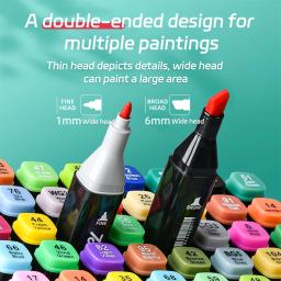 24-168 cores álcool marcador oleoso de ponta dupla pintura conjunto de arte cultura de escritório e materiais educacionais - Image 3