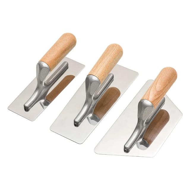 Espátula de Aço Inoxidável Polido para Pintura Veneziana - Conjunto de 3 Ferramentas Manuais de Acabamento