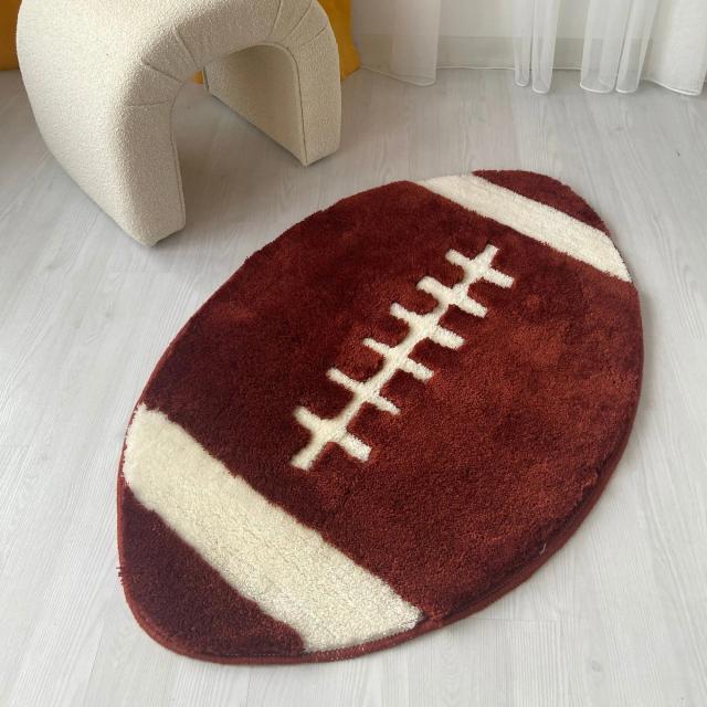 Tapetes de Flanela Estilosos para Sala de Estar e Quarto - Futebol Americano e Rugby para Decorar Seu Espaço