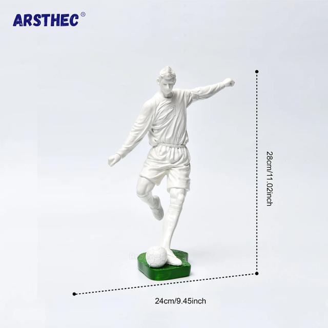 Estátua de Luxo do Jogador de Futebol Messi e Cristiano Ronaldo: Obra de Arte Decorativa para Escritório e Casa