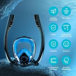 Tanque de mergulho com máscara de snorkel 0,5L Mini Polmões portáteis Cilindro de oxigênio Máscara de mergulho facial completo Sistema de respiração subaquática - Image 5