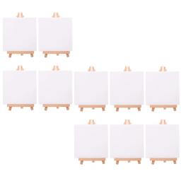 10 Set Artistas Mini Canvas Set Pintura Artesanato DIY Desenho Pequeno Mesa Cavalete Presente - Image 2