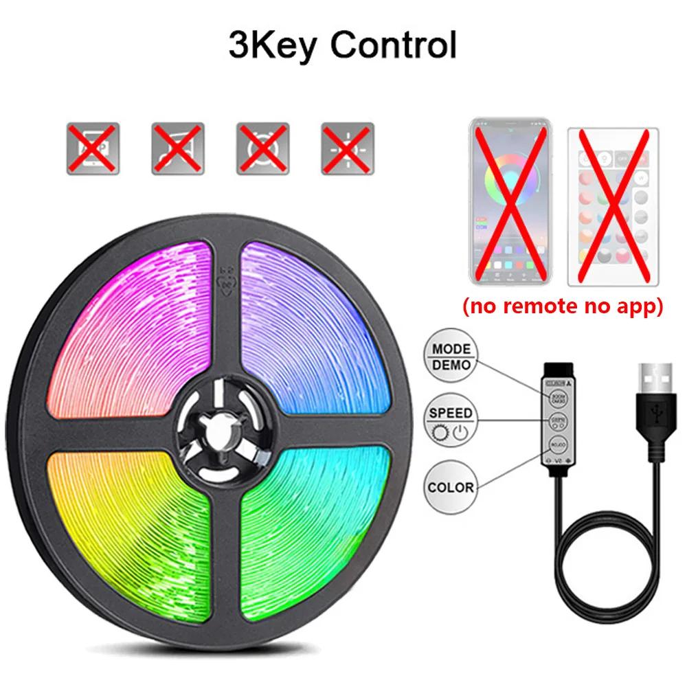 Luzes LED RGB flexíveis para decoração de quarto, fita de controle remoto, sincronização de música, WS2812b, USB 5V, lâmpada para quarto, festa, TV, mesa, quarto, 5050 - Image 1