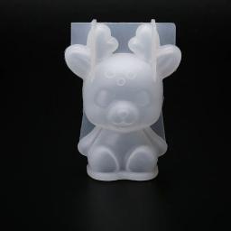 Molde de silicone 3d diy geométrico tridimensional urso veado gato porco coelho animal molde jóias ferramenta de decoração de bolo coelhinho da páscoa - Image 4