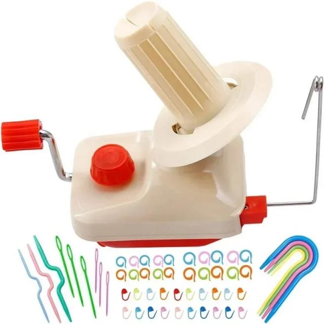 Enrolador Manual de Fio de Lã com Estrutura em Guarda-Chuva para Artesanato em Casa