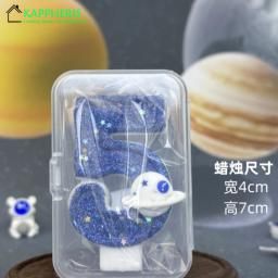 Vela de aniversário Sparklers para bolo, planeta cósmico, velas originais de aniversário, vela azul infantil, 1 ano - Image 3