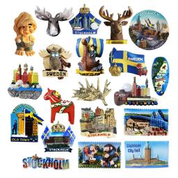3d ímãs de geladeira para lembrança, Europa, Suécia, lembrança, etiqueta, coleção, artesanato, decoração Artigos - Image 1