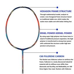 Kawasaki king k9 4u raquete de badminton profissional t-join power all-around velocidade & ataque kawasaki raquete de badminton - Image 3
