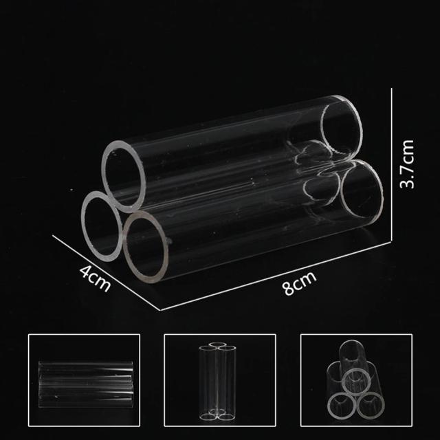 Tubo de Acrílico Transparente para Peixes e Camarões - Refúgio Decorativo e Suprimentos para Paisagismo de Aquário