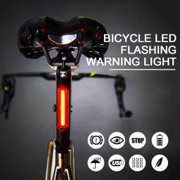 USB recarregável bicicleta levou lanterna traseira, lâmpada vermelha, impermeável, mountain bike, ciclismo, aviso de segurança, luzes traseiras, ao ar livre - Image 1