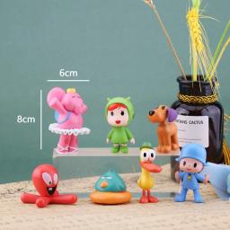 Anime dos desenhos animados pocoyo loula pássaro sonolento figura de ação brinquedos p youyou ornamentos de bolo de plástico boneca elvy pato pvc modelo figuras - Image 5