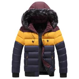 Jaqueta de colarinho de pele com capuz masculino, parkas quentes, slim fit, chapéu, destacável, casual, boa qualidade, tamanho 5xl, inverno, novo - Image 1