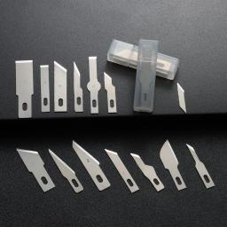 10 pçs lâminas cortador artesanato facas de escultura em madeira gravura antiderrapante metal bisturi faca peças do telefone móvel pcb reparação ferramentas manuais - Image 4