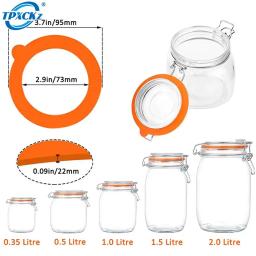 5PCS Silicone Substituição Junta Hermético Borracha Selos Anéis À Prova de Vazamento Canning Seals Para Vidro Clip Top Frascos Recipientes De Armazenamento - Image 1