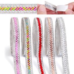 Fita de cristal auto-adesiva, guarnição strass para vestuário DIY sapatos sacos e vestidos decoração, 1 quintal, 91cm - Image 3