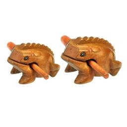 Sapo de madeira Guiro Rasp Desktop Ornamento, instrumento de percussão Low Pitch, Hand Shaker, fofo com batedor, presentes para adultos e crianças - Image 1