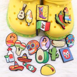 Estilo mexicano Encantos de Sapato, Chapéu De Cowboy, Acessórios Chicken Tacos, Fivela De Sapatos PVC, Pulseiras Fit, Presente de Aniversário, Nova Chegada, 1Pc - Image 3